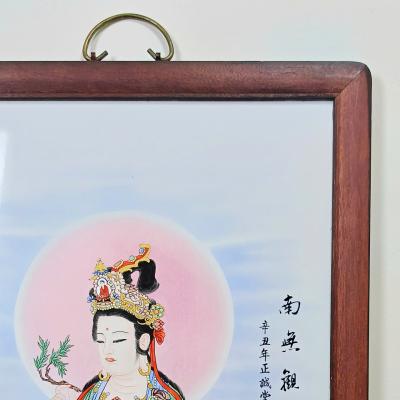 TRANH SỨ KHUNG GỖ – QUAN THẾ ÂM BỒ TÁT